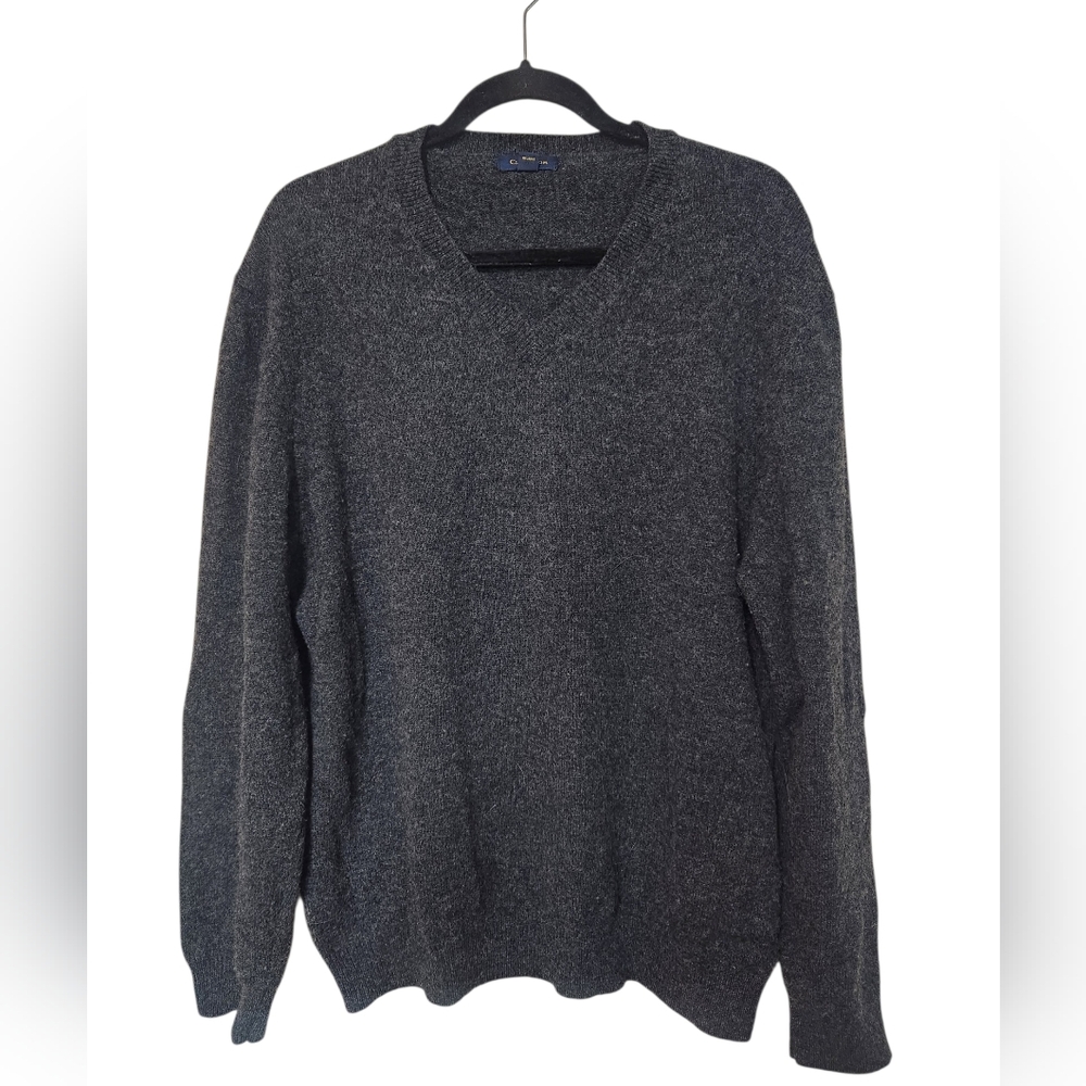 Club Room 100% Lambs Wool Charcoal Knit Sweater Size XL